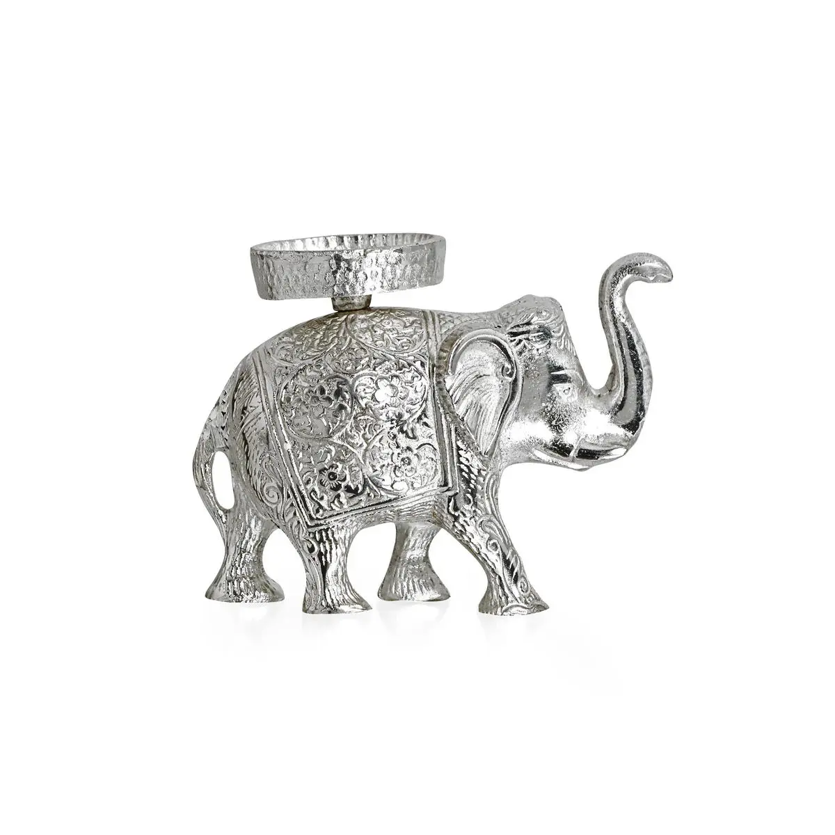 Silver Elephant Candle Holder — Handcrafted Export Product by NXTGENEXPORTS, Moradabad